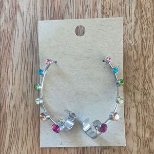 Rainbow sparkle ear cuff/earring combo